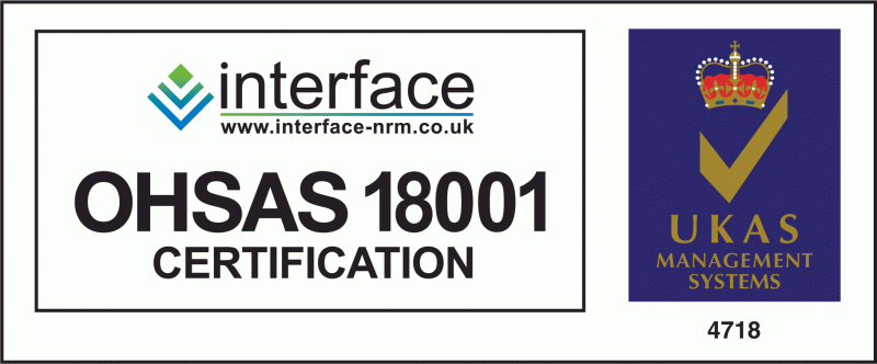 Interface NRM now has UKAS Accreditation for OHSAS 18001